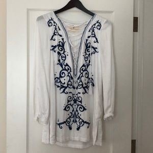 Jetset Diaries lace up embroidered dress